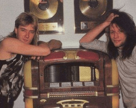 Def Leppard's Joe Elliott and Jon Bon Jovi in 1988. Rock and Roll Hall of Fame face-off: Def Leppard's Joe Elliott and Jon Bon Jovi in 1988. Frenemies? Nah. But check out this article comparing both bands at NostalgicLogic.com.